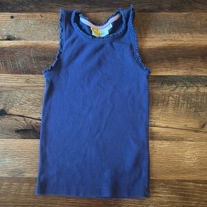 Mini Boden navy ruffle tank top 6-7Y ✨